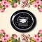 25 Count Betallic Congrats Graduation Party Black School Colors Paper Banquet Plates Disposable Dinner Plates 11 3/4" x 10"